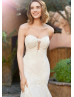 Ivory Lace Tulle Wedding Dress With Detachable Sleeves